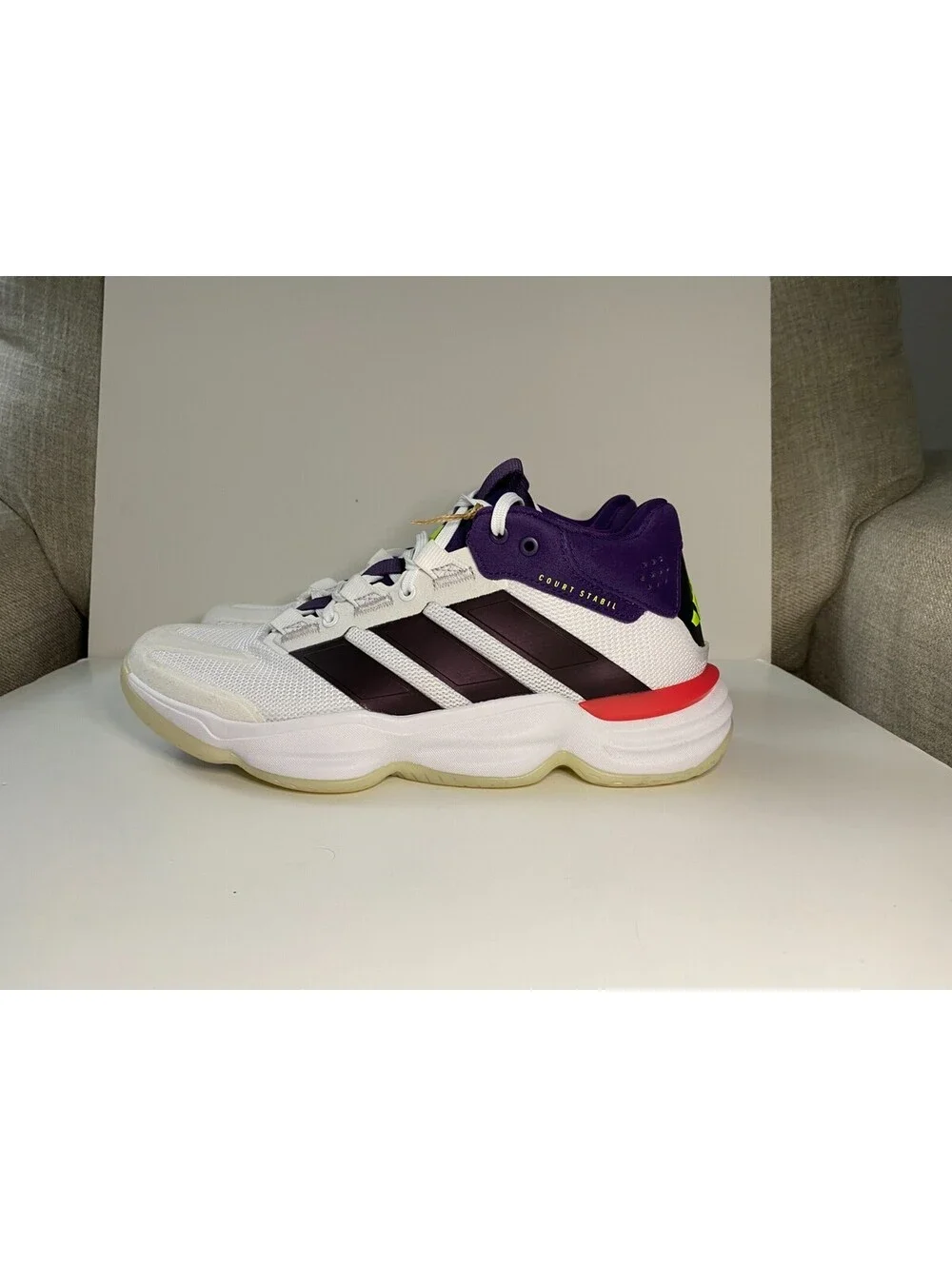 Adidas Court Stabil JH5163 Mens Sneaker 8 White Aurora Indoor Volleyball Shoes